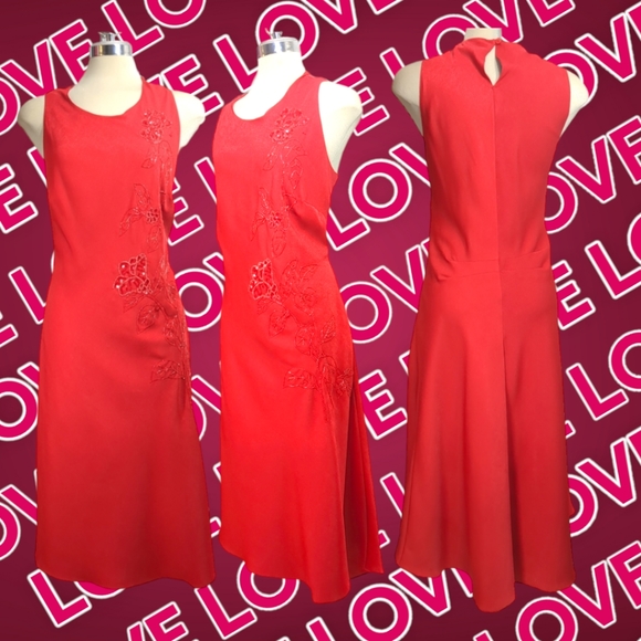 IVAN J MODA Gorgeous Red Embellished Dress Size L - Picture 3 of 16